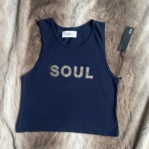 Soulcycle Soul Tank Top Navy & Silver Size Small